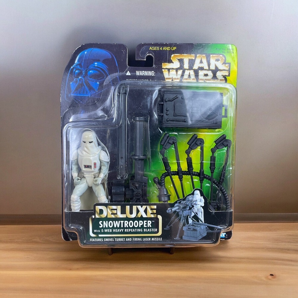 1996 Kenner Star Wars Deluxe Snowtrooper With‎ E-Web Heavy Repeating Blaster